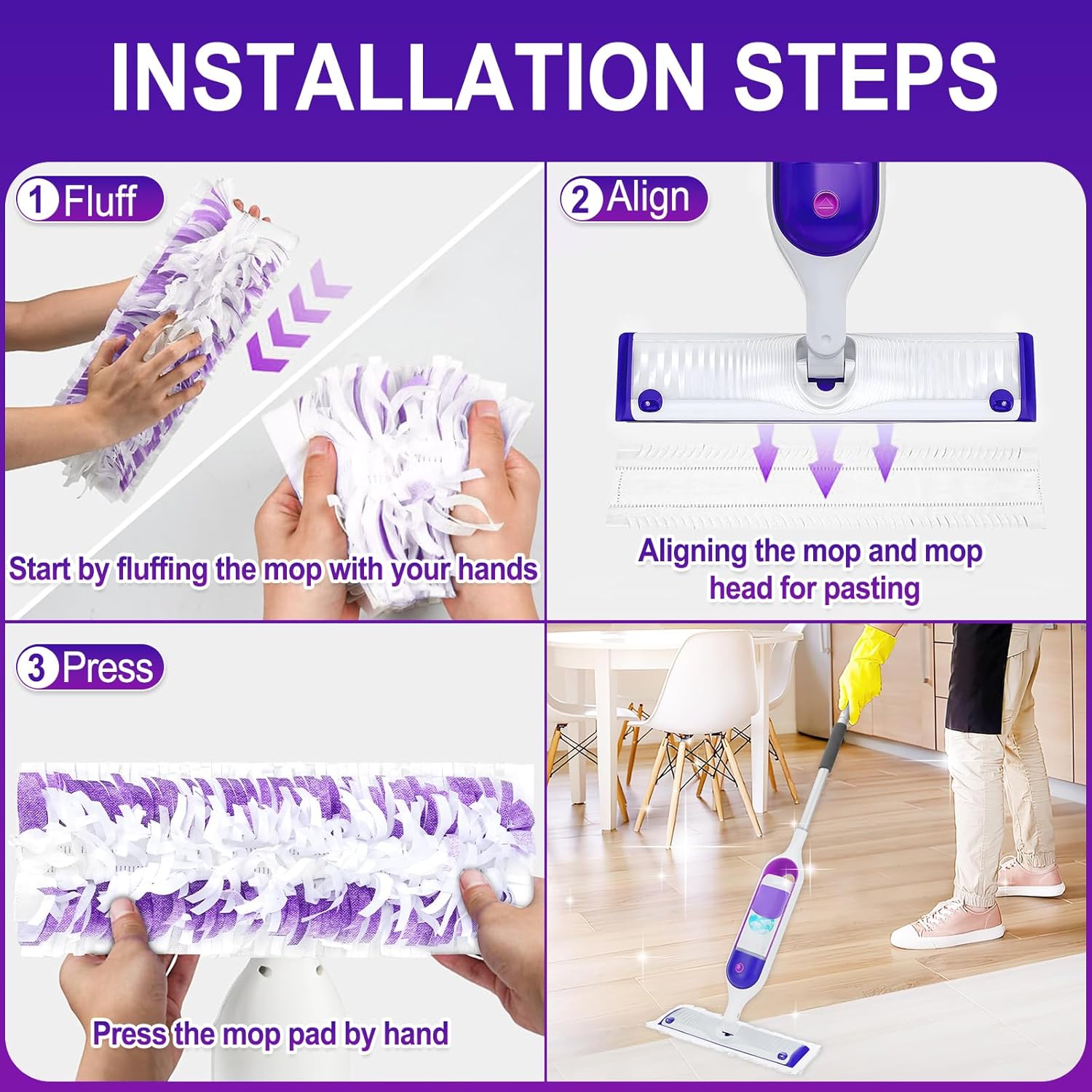 30 Pack Disposable Power Mop Pads for Swiffer Power Mop Pads,Compatible with Swiffer Power Mop Refills,Thickened Multi-Surface Replacement for Swiffer Wet Pads Refill on All Finished Floors