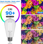 Kawaya E26 LED Edison Bulbs: 12-Pack 8W Equivalent 80W Dimmable LED Bulbs - Vintage ST58 5000k Daylight White - 800 Lumens High Brightness Bulbs with 90+ CRI - Clear Glass