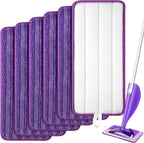 Reusable Mop Pads Compatible with Swiffer WetJet Mop, SealUncle Washable MicrofiberDry Wet Mopping Refill for 10"- 12" Spray Mops,All Purpose Floor Cleaning,6 Pack