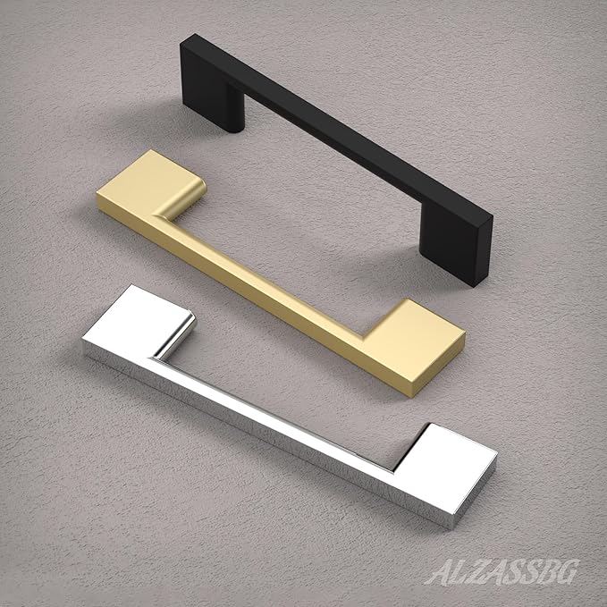 Alzassbg 10 Pack Polished Chrome Cabinet Pulls, 7-1/2 Inch(192mm) Hole Centers Rectangle Cabinet Handles Kitchen Pulls for Drawers and Cabinets AL3051CP