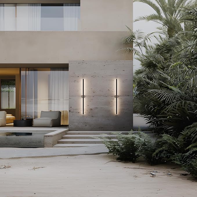 LamQee 47.2 Inch Long Outdoor Wall Lights Modern Exterior Lighting Fixtures for House, Waterproof 3000K 38W 1900LM LED Linear Outdoor Wall Sconces Lighting for Porch Patio Garage Door Yard Indoor