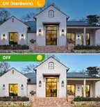 tewei 20'' Outdoor Wall Light, Porch Light Outdoor Wall Sconce Lantern, 2-Light Modern Black Exterior Lighting Fixture Wall Mount, Outside Light for House Garage, 1-Pack