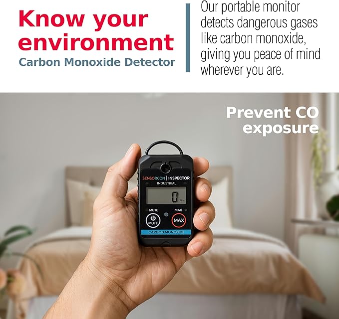 Inspector 2 Portable Carbon Monoxide Detector with Visual & Audio Alerts – Professional-Grade Digital CO Detector for Industrial & Commercial Applications