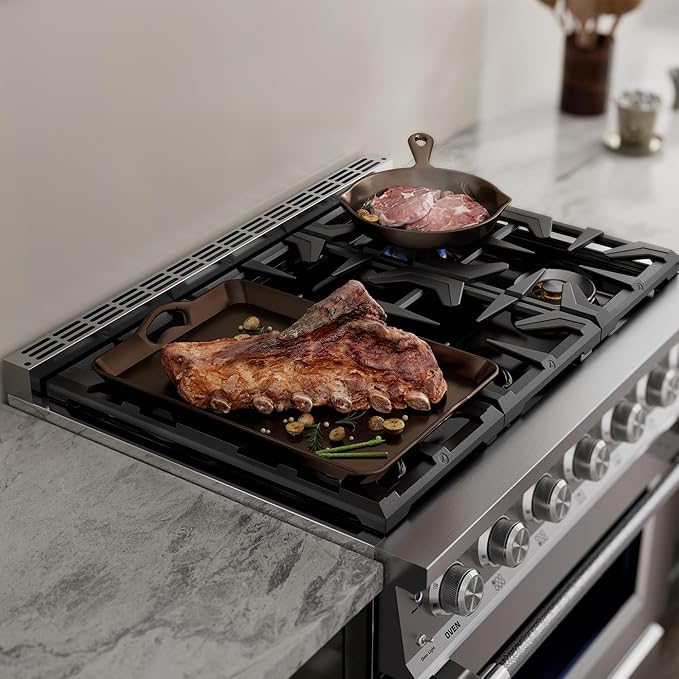 Empava 36 Inch Professional Gas Range with Convection Oven, 6 Sealed Burners (103,000 BTU Total), Wok Burner, Telescopic Racks, Porcelain Cooktop, Stainless Steel Stove, ETL Certified