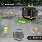 Laser Level 360 Self Leveling, 3x360° 3D Green Line Laser Level for Picture Hanging, Rechargeable Lazer Level with Type-C Charger, 2 * 3600mAh Batteries, Magnetic Rotating Stand and Hard Case