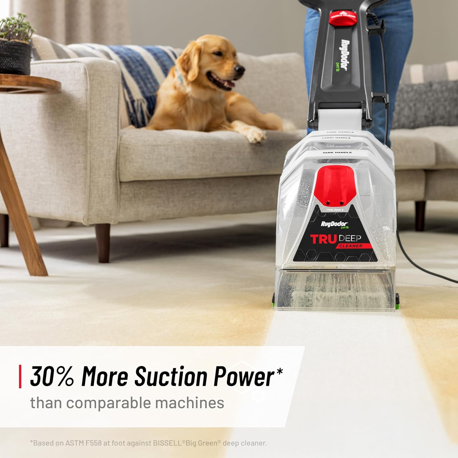 Rug Doctor Pet TruDeep Carpet Cleaner, Pet Upholstery Tool, Best-In-Class Suction Power, Dual Brush Cross-Action Technology for One-Pass Cleaning