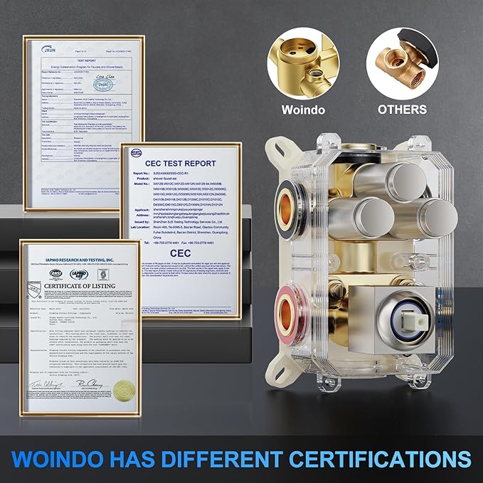 Shower Faucet Set, 12" Wall Mount Rainfall Shower System with 2 Rain Shower Head and Multi-function Handheld Head Push Button Diverter Shower Faucet Trim Kit, Brushed Nickel