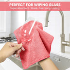 Microfiber Cleaning Cloth, 12 Pack Pink Cleaning Rags for Housekeeping, Reusable Microfiber Towels for Car, Kitchen, Bathroom and Household Cleaning Supplies, 11.8"X11.8"