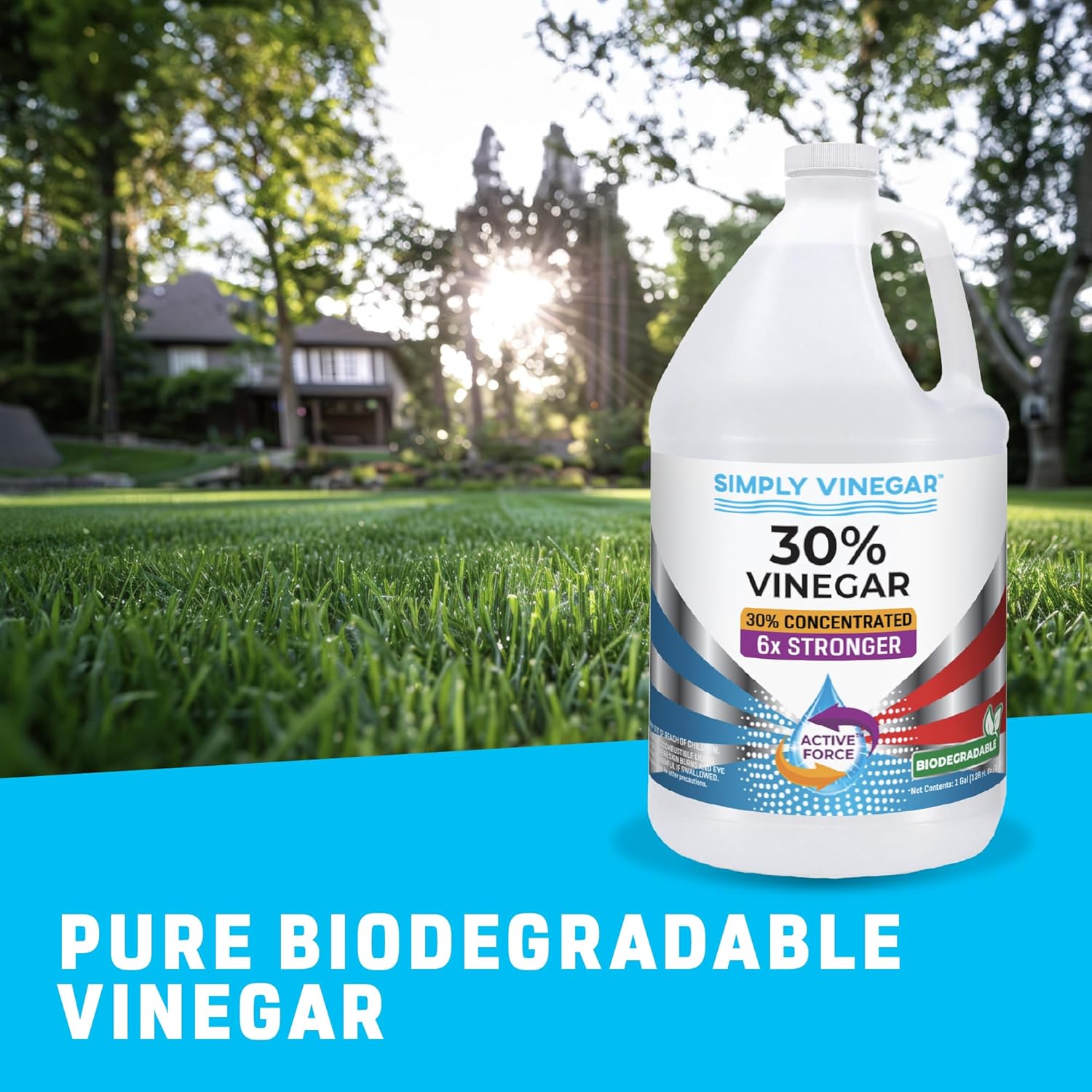 30% Vinegar – Pure Concentrated Active-Force Vinegar for Cleaning, Home, and Garden, 128 oz