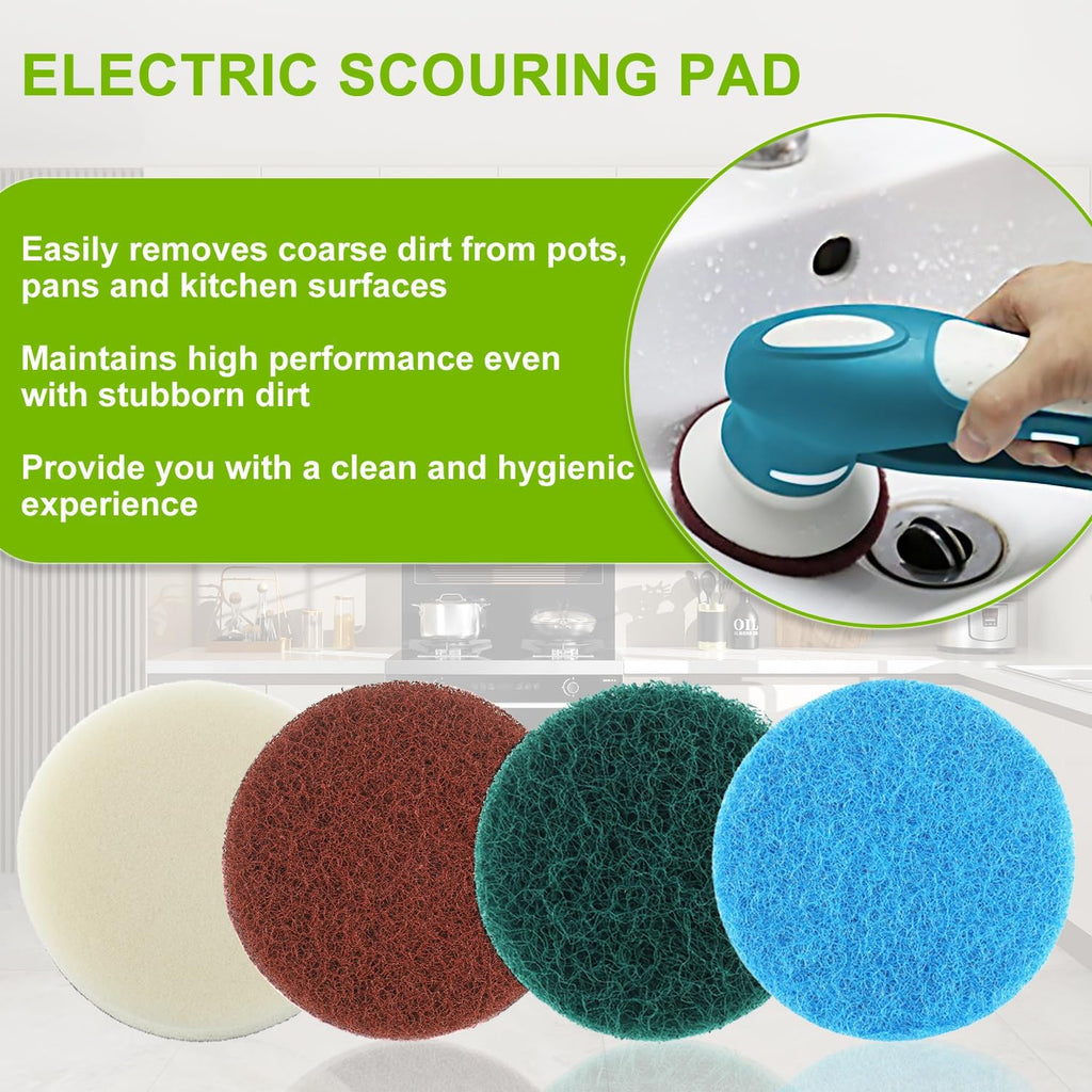 16pcs Electric Cleaning Brush Pad Set 4 Foam Pads 4 Kitchen Mats 4 Heavy Duty Pads 4 Microfibre Pads fit for Bosch Home/Garden 6033 Battery Cleaning Brush