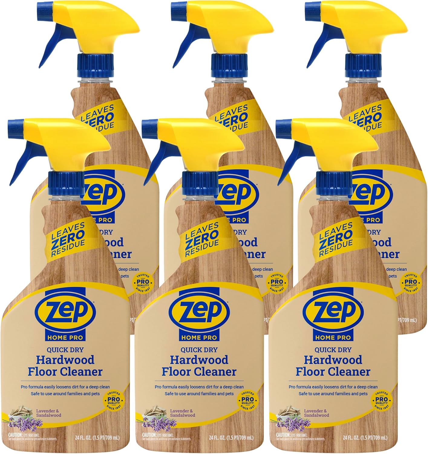 Zep Home Pro Quick Dry Hardwood Floor Cleaner - 24 Fl. Oz. - R49906 - Pro Trusted Cleaning Power: Now in Refreshing Scents and Family Friendly Formulas (6)…