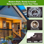 20inch Large Outdoor Wall Lights 2 Packs - Oil Rubbed Bronze Exterior Light Fixture with Clear Glass Shade, Waterproof Porch Lighting for House, Farmhouse Sconces Lantern for Front Door, Garage