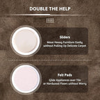 CO-Z Felt Furniture Sliders - 16 Pack with 8 Plastic & 8 Felt Sliders, 3 1/2" Reusable Furniture Sliders for Carpet Hardwood Floors, Heavy-Duty Furniture Gliders Movers, Moving Pads for Hard Surfaces