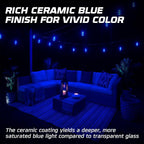 OHLECTRIC 10 Pack - S11 Ceramic Blue Night Bulbs | Dimmable | 7.5W Incandescent Light Bulb with E26 Medium Base | 40 Lumens Brightness | 2700K Warm White Light for Home Illumination