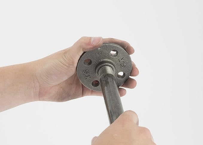 PIPE DÉCOR 1/2” x 2” Malleable Cast Iron Pipe Nipple, Pre Cut Connectors, Industrial Steel Grey Fits Standard Half Inch Black Threaded Pipes Nipples and Fittings, Build Vintage DIY Furniture, 10 Pack