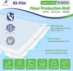 39" x 50' Heavy-Duty Floor Protection | Construction Grade Carpet Protector | Drop Cloth Plastic Film for Hardwood Floors | Waterproof Painters Covering with No Residue (Green)