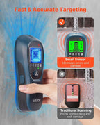 VEVOR Stud Finder Wall Scanner, 5 in 1, Electronic Wall Stud Detector with Smart Sensor, High-Definition LCD Display and Audio Alarm, for the Center and Edge of Metal, AC Wire, Joists, Pipes, Blue