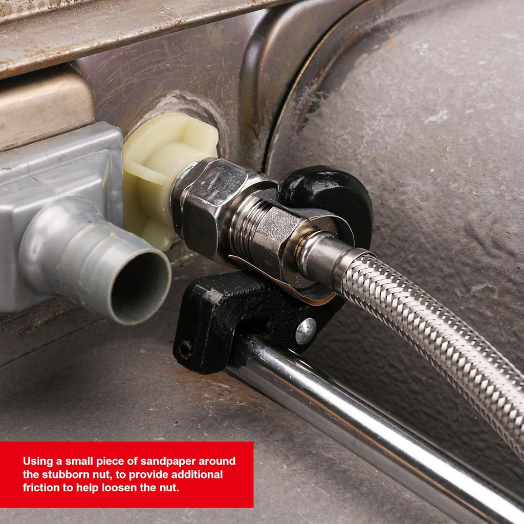 HAUTMEC PL0024 10" Basin Wrench Sink Faucet Wrench for Tight Spaces with Adjustable 3/8'' to 1-1/4''