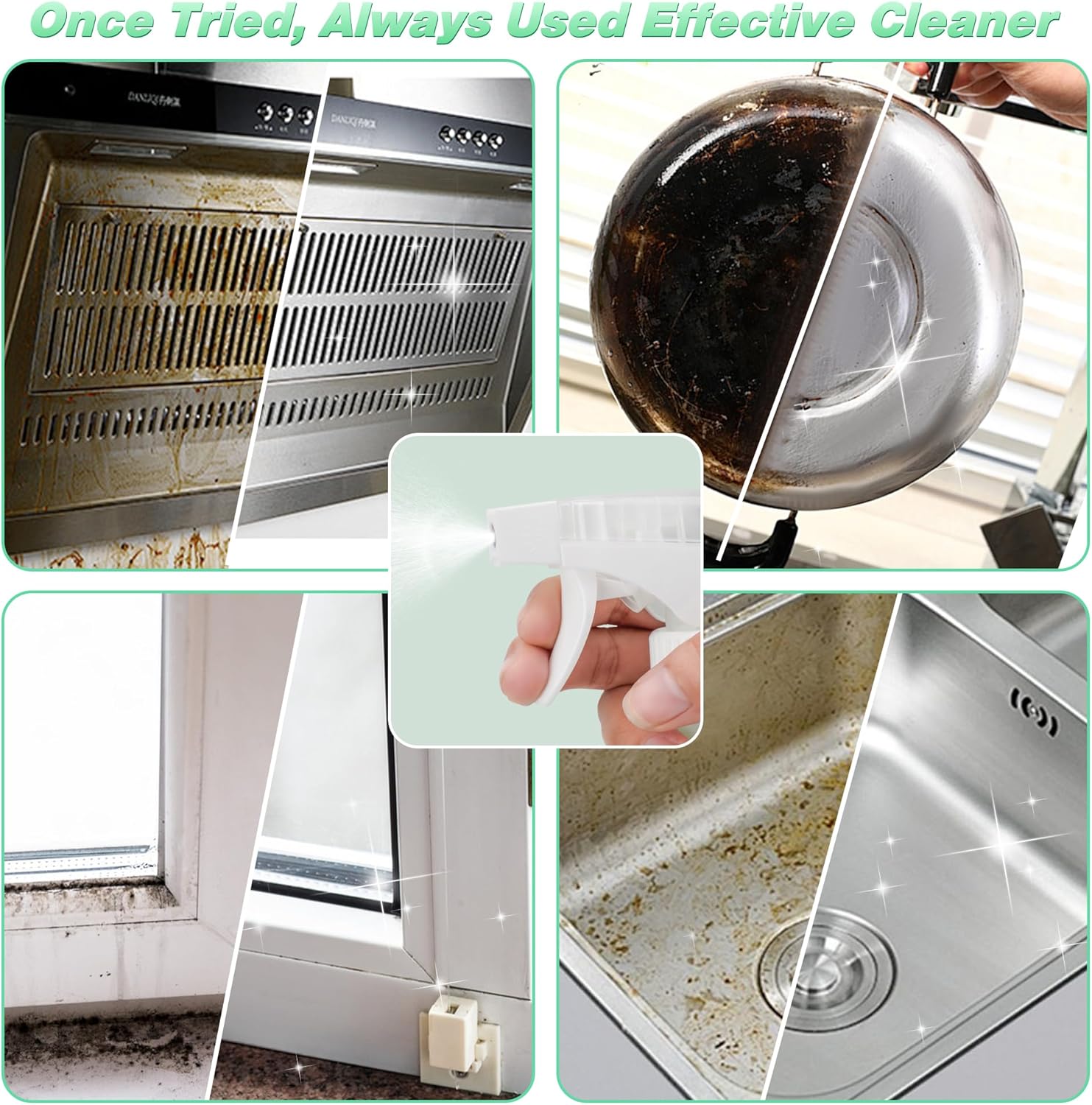 Kitchen Cleaner Spray, All Purpose Cleaner Kit, StoveTop Cleaner, Multi Purpose Cleaner Degreaser Tablets for Multi-Surfaces, Kitchen, Countertops, Ovens, Fresh Lime Scent, No-rinse Formula,192oz