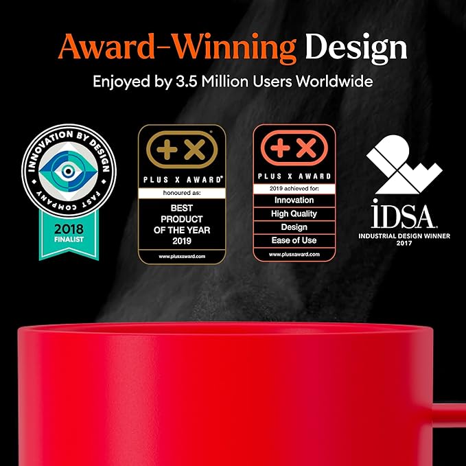 Ember Temperature Control Smart Mug 2, 10 Oz, App-Controlled Heated Coffee Mug with 80 Min Battery Life and Improved Design, Red