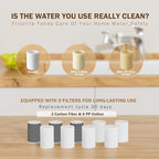 Frizzlife Water Filter for Sink Faucet Extender Aerator, 9pcs Filter Reduce 99% Chlorine, 1080° Rotating Brass Swivel Aerator, 2 Modes Attachment Faucet Filter for Skin/Kitchen/Bathroom Sink, FF1080