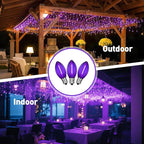 C7 Halloween Light Replacement Bulbs, Led Clear Purple Light Bulbs, 0.6 W C7 Bulb E12 Candelabra Base for Christmas Thanksgiving Xmas Tree Holiday Patio Outdoor String Lights Decor -12 Pack