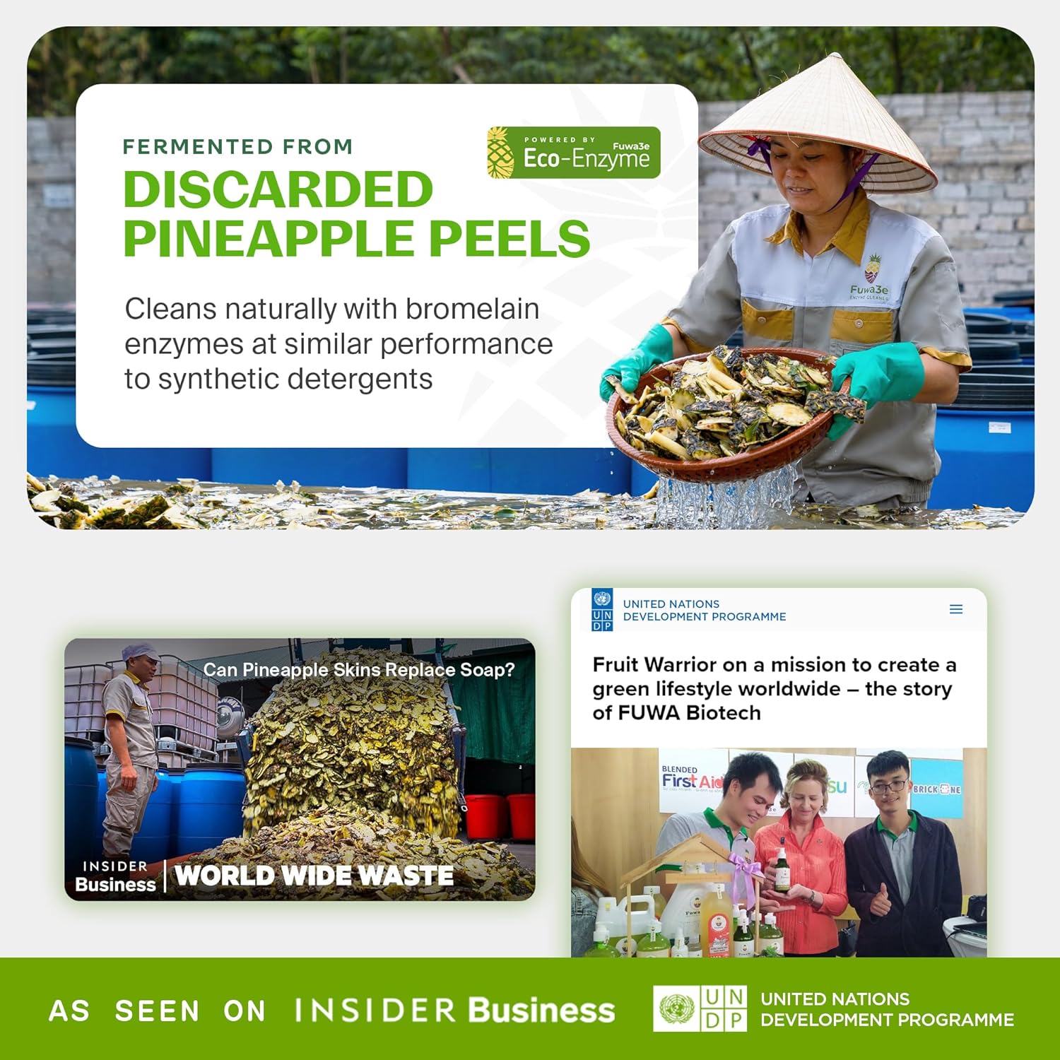 Fuwa3e Pineapple Enzyme Natural Floor Cleaner Lime & Lemongrass - 33.8oz 1 Pack (Makes 44 Gallons) - 99% Organic Mop Soap with Fermented Pineapple Peels - Multi Surface Non Toxic Floor Cleaner