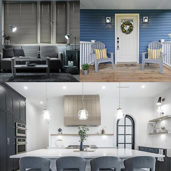 LUXRITE Vintage A19 LED Light Bulbs 60W Equivalent, 5000K Bright White Dimmable, 800 Lumens, Standard LED Edison Bulb 8W, UL Listed, E26 Base (4 Pack)