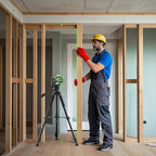 Huepar Self Leveling Laser Level Green Cross Line Laser with 2 Plumb Dots Laser Tool -360° Horizontal Line Plus 140° Vertical Level Laser with Up & Down Points -Magnetic Bracket&AA Batteries Included