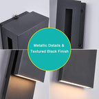 Dusk to Dawn Outdoor Wall Lights 2 Packs,Modern Minimalist Outdoor Fixture Wall Mount,Anti-Rust Sturdy & Sleek Outside Lights for House Porch Garage Patio,3000K 17W Integrated LED