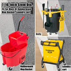 4-Inch Swivel Stem Caster for Rubbermaid Mop Bucket Utility Cart, 7/16-Inch Stem Diameter Rubber Wheel Set of 4, Heavy Duty TPR Weber Grills Shop Vac Replacement Wheels