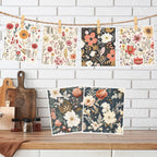 Swedish Dishcloths for Kitchen, 6PCS Vintage Floral Swedish Dish Cloths Gift Set, Flower Reusable Washable Absorbent Dish Towel for Home Cleaning(7.8 X 7 Inches)