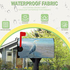 Heron Beach Mailbox Covers Summer Nautical Blue Mailbox Cover Magnetic Standard Size 21x18 Inch Coastal Sea Bird Letter Post Box Wraps Decor for Garden Yard