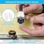 Dreyoo 2 Pack Hot Cold Faucet Cartridge Replacement Compatible with Pfister 9100310/Pfister 9100320, with Waterproof Silicone Grease, Hot Cold Water Handle Faucet Ceramic Cartridge Kit