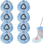 8 Pack Spin Mop Replacement Heads,100% Microfiber Spin Mop Refill Head,360° Spinning Mop Replace Head for Floor Cleaning, Only Fit for RinseClean 2-Tank System