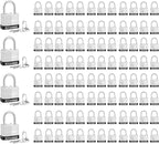 Keyed Padlocks, Laminated Steel Padlock, Keyed Alike Locks with Same Keys, PE Plastic Hoop, The Lead Content of This Pad Lock complies with CA65,100 Pack