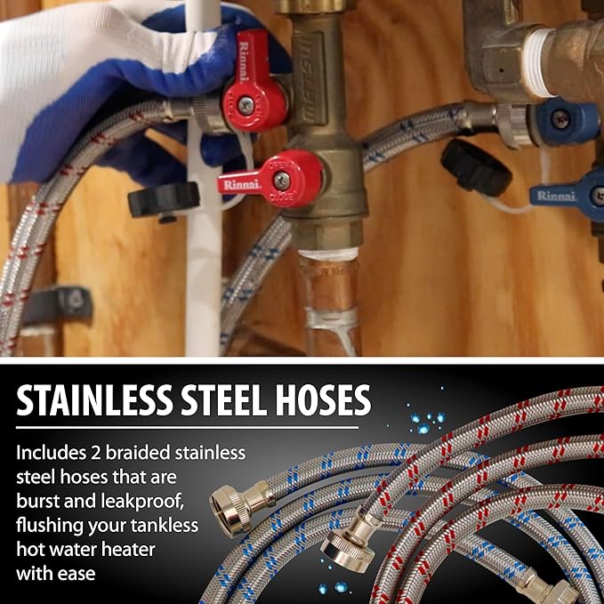 Tankless Water Heater Flush Kit with Gallon Concentrated Vinegar, Dilutes to 4 Gallons