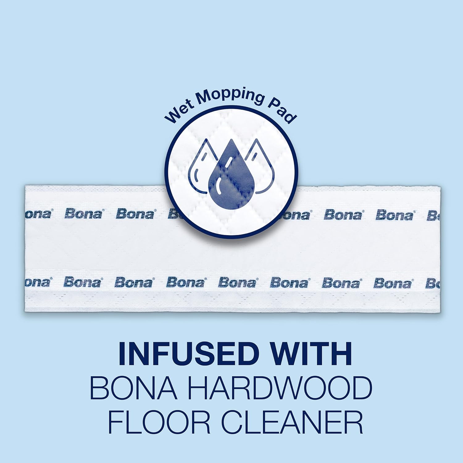 Bona Hardwood Floor Disposable Wet Cleaning Pads - 12 cleaning pads per pack - unscented - Use with Bona Mops - Residue-Free Floor Cleaning Solution for Wood Floors