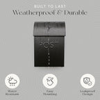 NACH Mailboxes for Outside Wall Mount, 15 x 10 x 4 inches, Black Wall Mounted Mailbox and Newspaper Holder, Waterproof Mailbox for Door - The Milano Mailbox