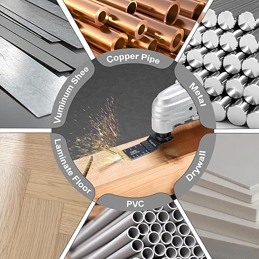 Oscillating Saw Blades, Diagtree 115PCS Titanium Oscillating Multitool Blades for Metal, Wood and Plastic, fit Dewalt Milwaukee Ryobi Fein Dremel Bosch Rockwell Makita Porter(Titanium, 115)