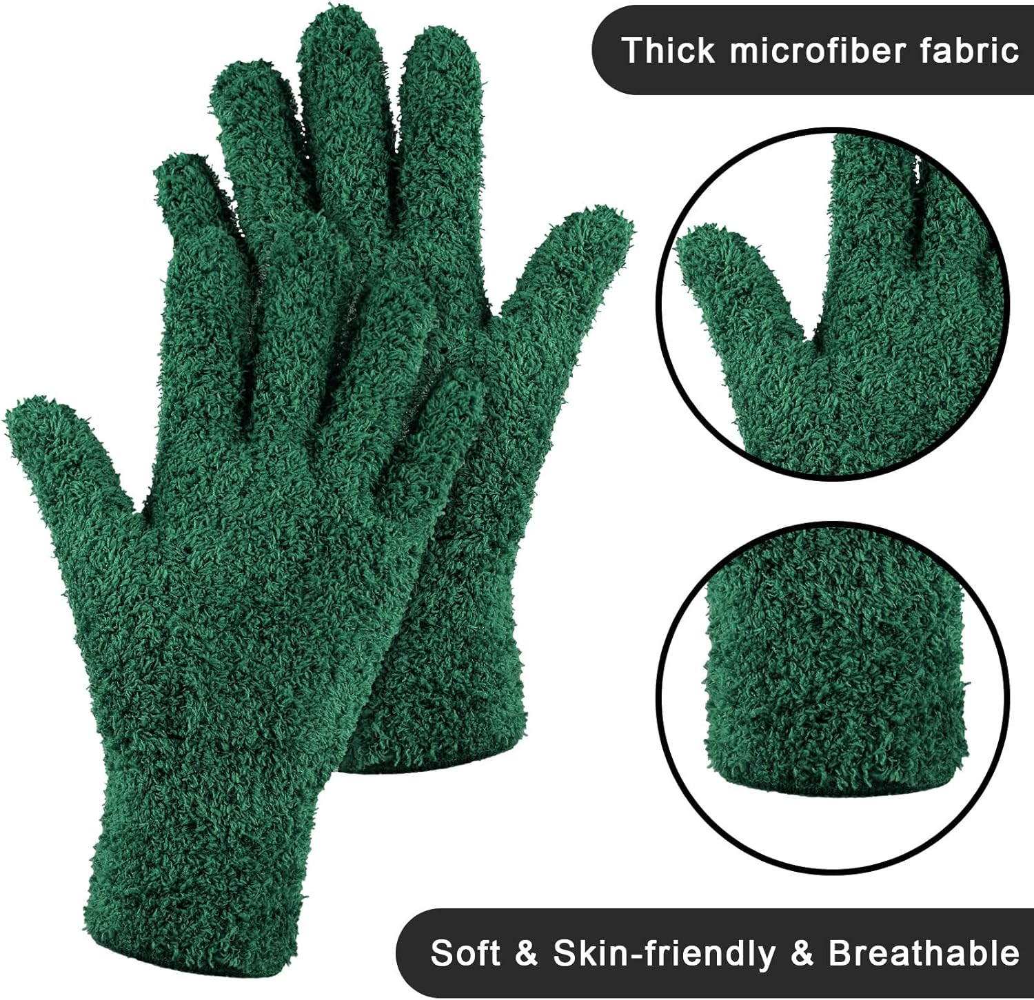 Patelai 3 Pairs Microfiber Plant Dusting Gloves Leaf Cleaning Gloves for Indoor Plants, Blinds, Furniture, House(Small,Brown, Dark Green, Dark Red)