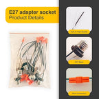 10 Pack Pigtail Light Socket Extender for E26 E27 Bulb Adapter with 15.75 Inch Cable