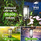 KOOPER Taller Solar Pathway Lights Outdoor, 4 Pack Upgraded Brighter Solar Garden Lights Solar Powered, Up to 15 Hours Outdoor Solar Lights for Yard Landscape Path Walkway Driveway （Cool White）