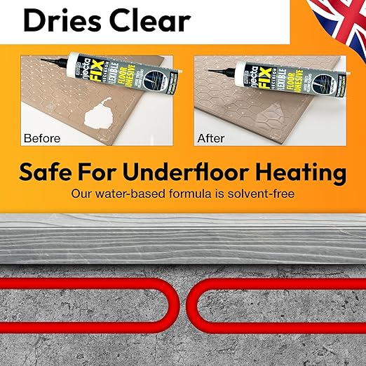 Precision 300ml from Floor-Fix Pro - Fix Loose Tiles - for Loose & Hollow Tiles, Wood, LVT & Laminate - Includes 1.9mm Syringe Tip - Adjustable to 6mm + Anti-Clog Performance (Pack of 4)