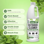 Mighty Mint Outdoor Cleaner, Powerful | Bleach-Free | Biodegradable, Cleans Stains on Wood, Decks, Concrete, Patios, and Vinyl Siding, Natural Mint Scent, 32oz
