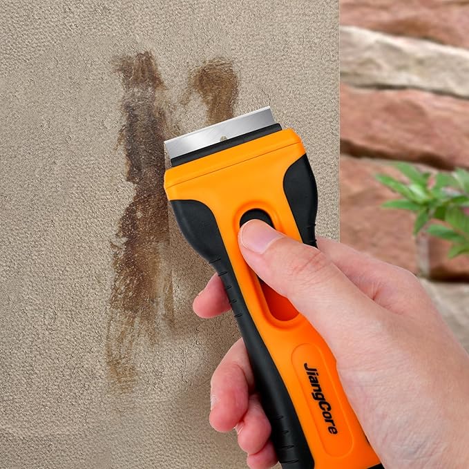 Razor Blade Scraper Tool with 15 Extra SK5 Blades - Multi-Surface for Glass Tile Window Car Cooktops - Stainless Steel, Cleaning & Paint Removal Tool