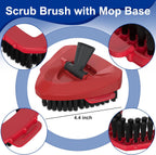 Scrub Brush with Mop Base — Aftermarket Replacement for 2‑Tank Spin Mop Systems, Triangle Scrub Head with Nylon Bristles for Hard Floor Cleaning — 1‑Pack
