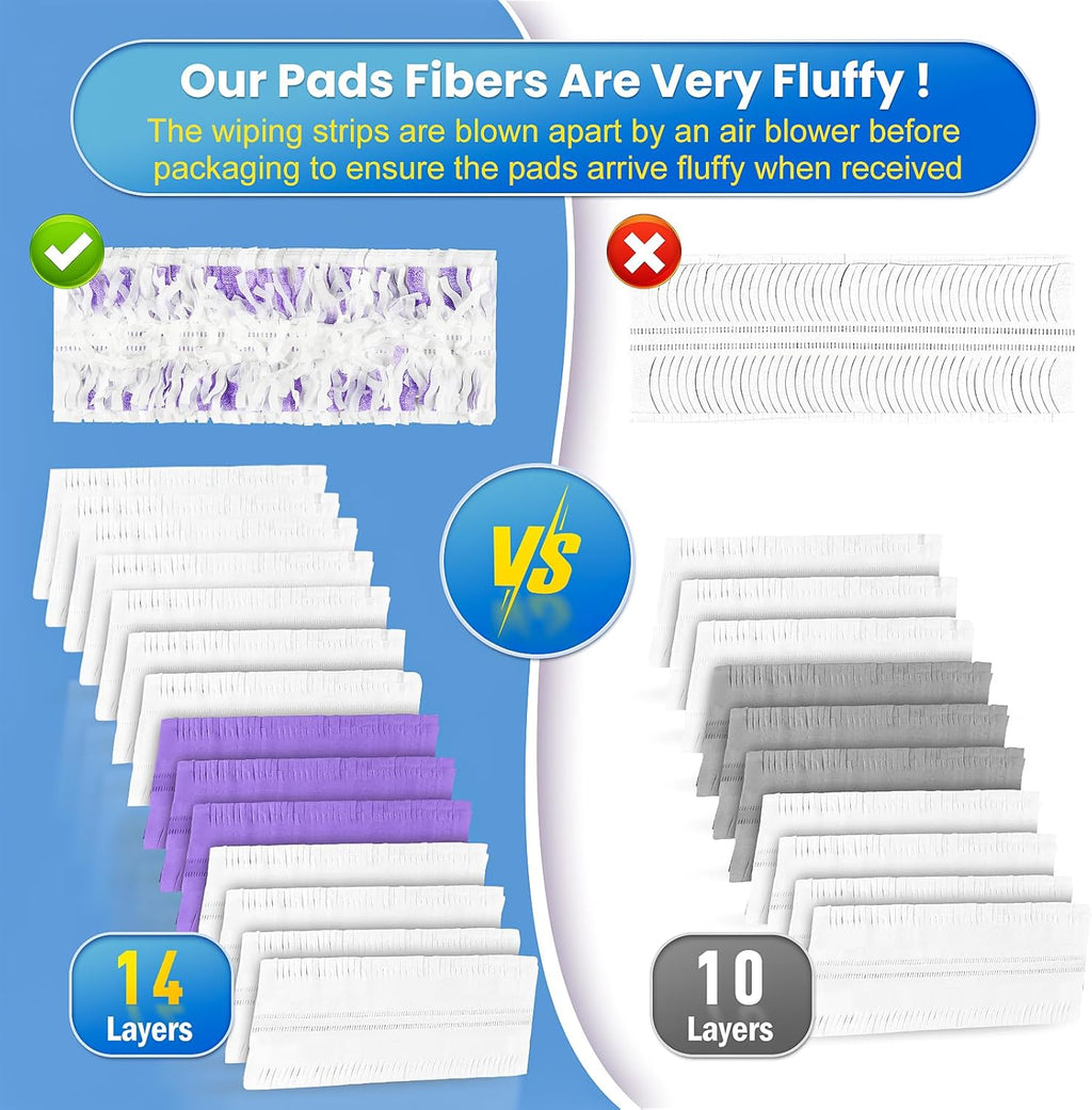 Cleaning Pads Compatible with Swiffer Power MOP Refills | 45 Pack 20% Thicker Pads | Pet Hair & Grease Deep Cleaner