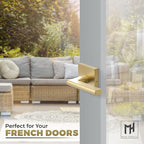 Mega Handles Prime Dummy Lever, Door Handle for Closet or French Doors, Single Side Door Levers, Non-Turning, Fits All Standard Door Sizes, Exposed Screws Included - Satin Brass (1 Pack) 4,29"