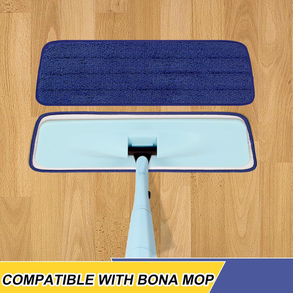 16.5 inch Reusable Mop Pads Microfiber Spray Mop Replacement Heads for Wet/Dry Mops Compatible with Bona Floor Care System (5 Pack)